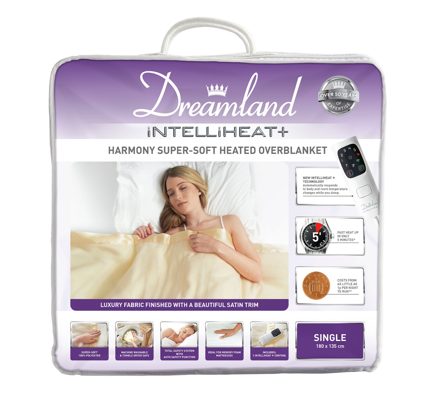 Dreamland Harmony Intelliheat SuperSoft Overblanket Single Reviews