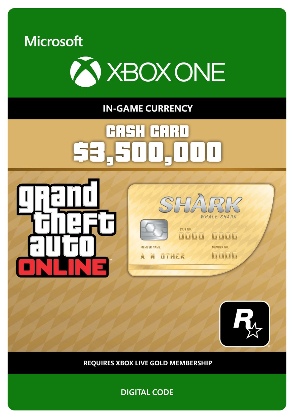 Grand Theft Auto Whale Shark V Xbox One Cash Card