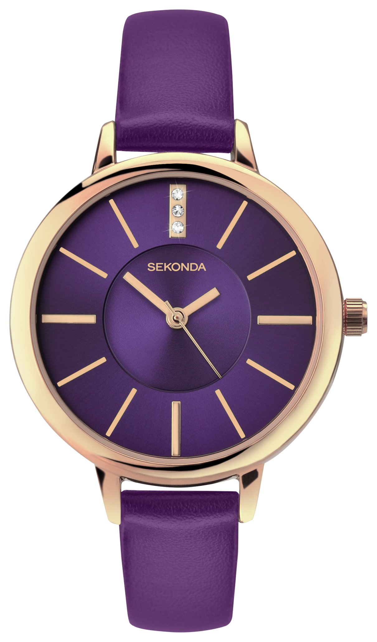 Sekonda Editions Purple and Rose Gold Plated Watch