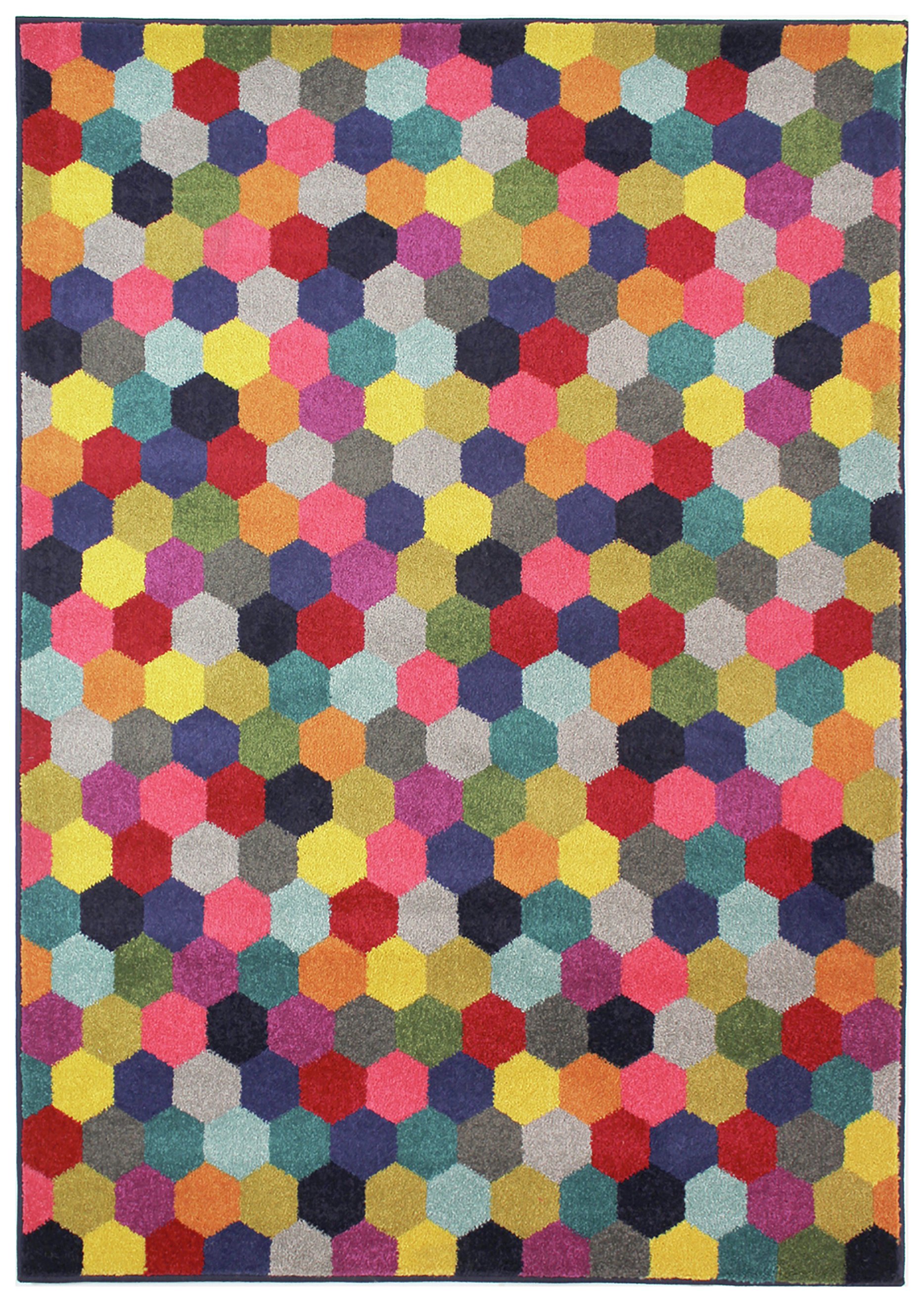 Flair Radiant Rug - 120x170cm - Multicoloured Hexagon