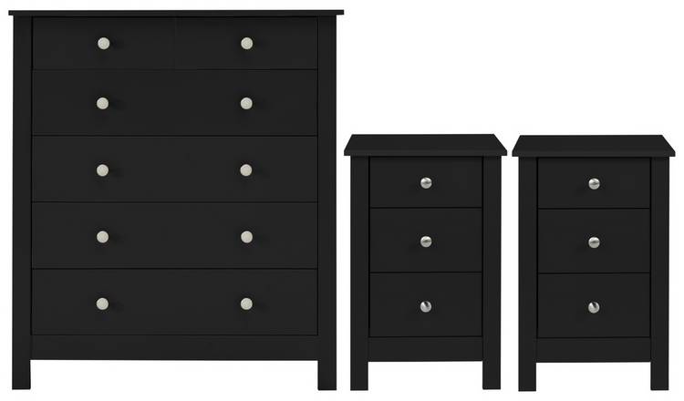 Buy Habitat Osaka 2 Bedsides 4 2 Drawer Chest Set Black Bedroom Furniture Sets Argos