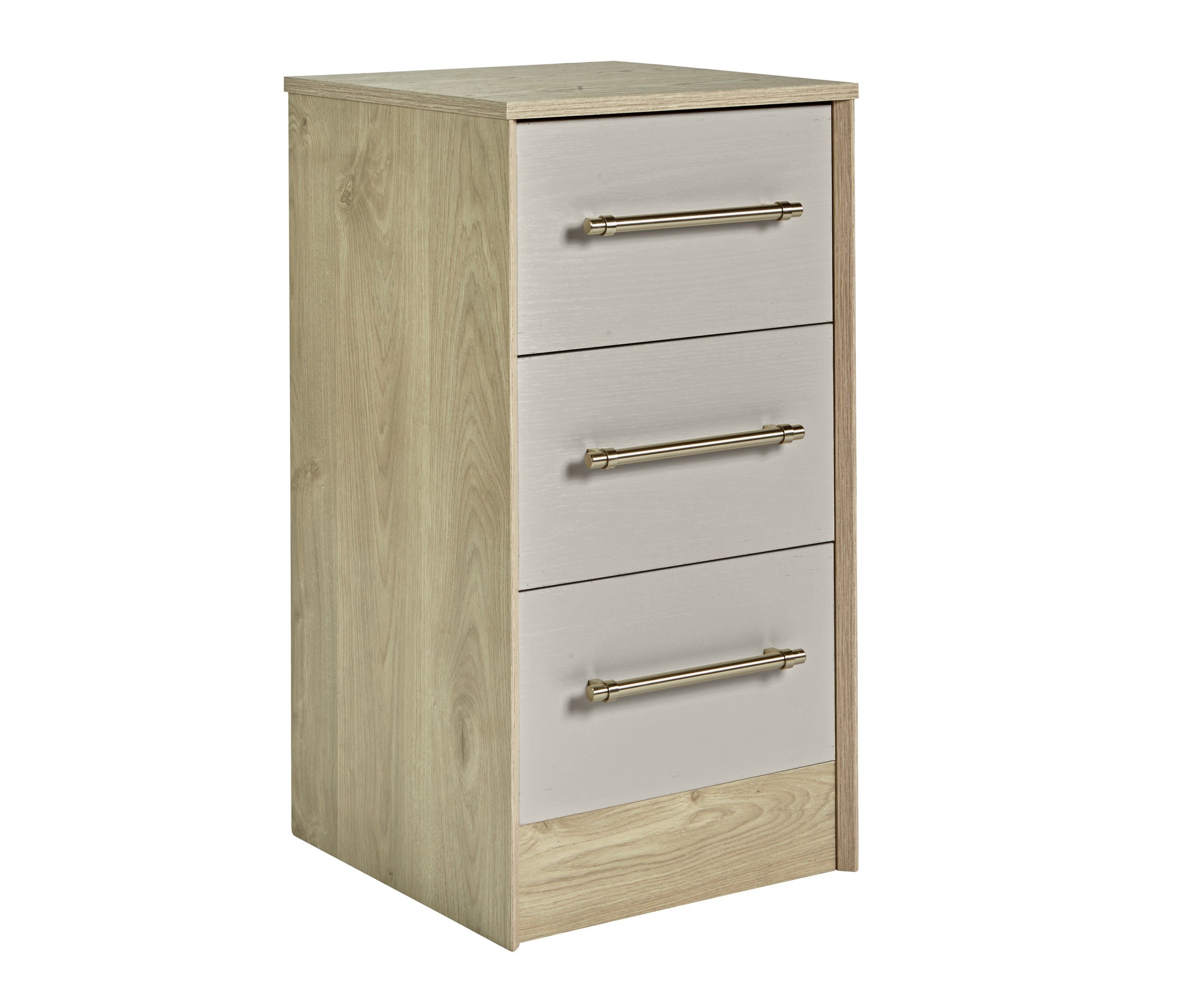 Victoria 3 Drawer Bedside Table - Grey Cashmere