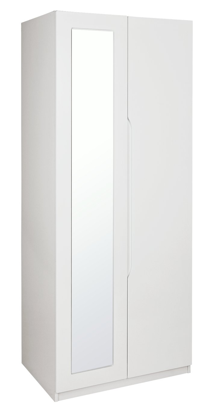 Legato 2 Door Mirrored Wardrobe - White Gloss