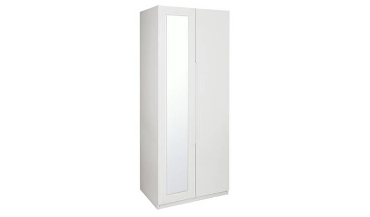 Legato 2 Door Mirrored Wardrobe - White Gloss