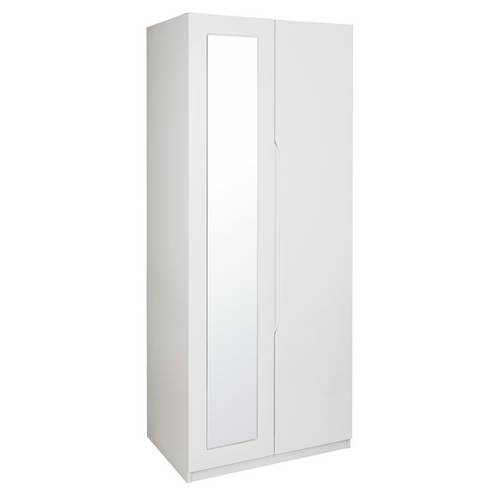 Buy Legato 2 Door Mirrored Wardrobe White Gloss Wardrobes