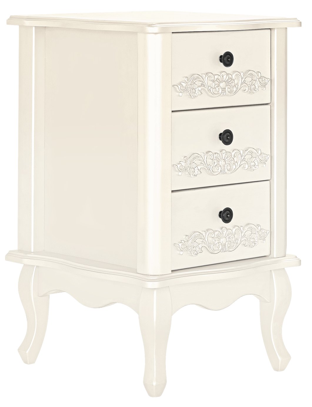 Argos Home Sophia 3 Drawer Bedside Table - Soft White