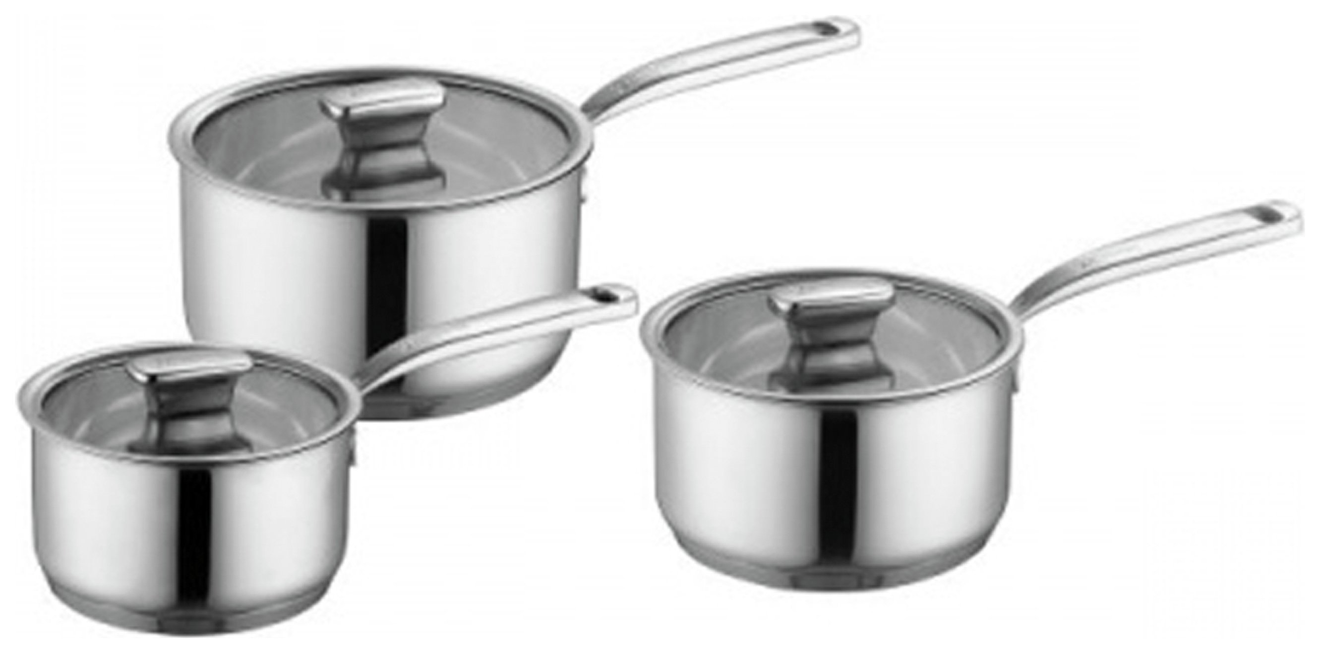 Zanussi Positano 3 Piece Stainless Steel Saucepan Set