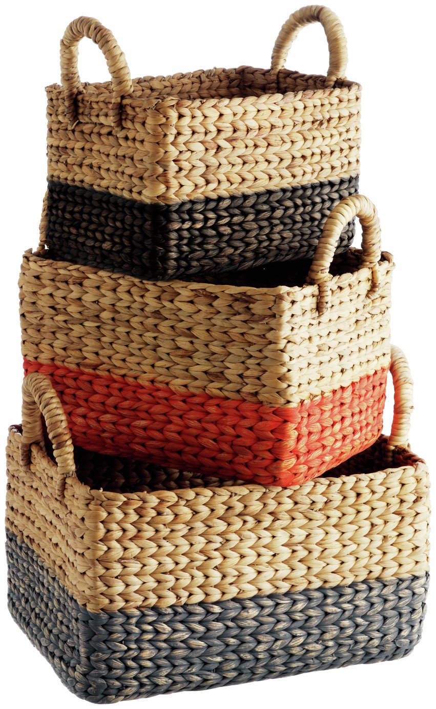 Habitat Coby Set of 3 Rectangular Baskets - Multicoloured