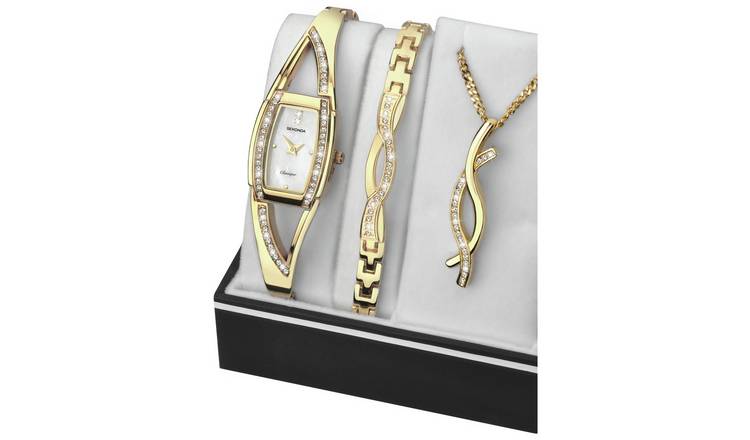 Sekonda watch bracelet and necklace outlet set