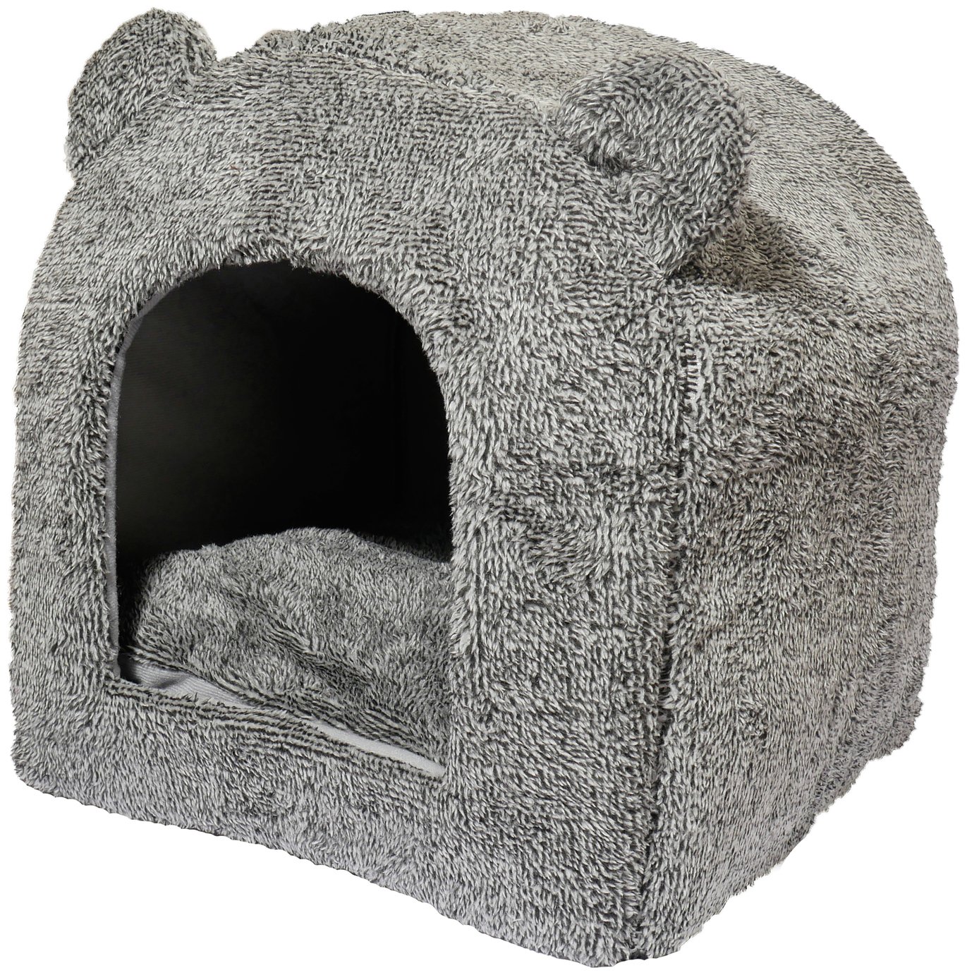 Rosewood Grey Teddy Bear Cat  Bed - Small