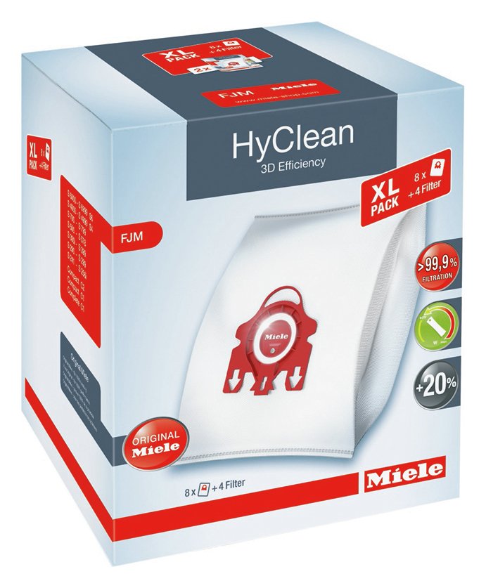 Miele Pack of 8 FJM Hyclean 3D Efficiency Dustbags