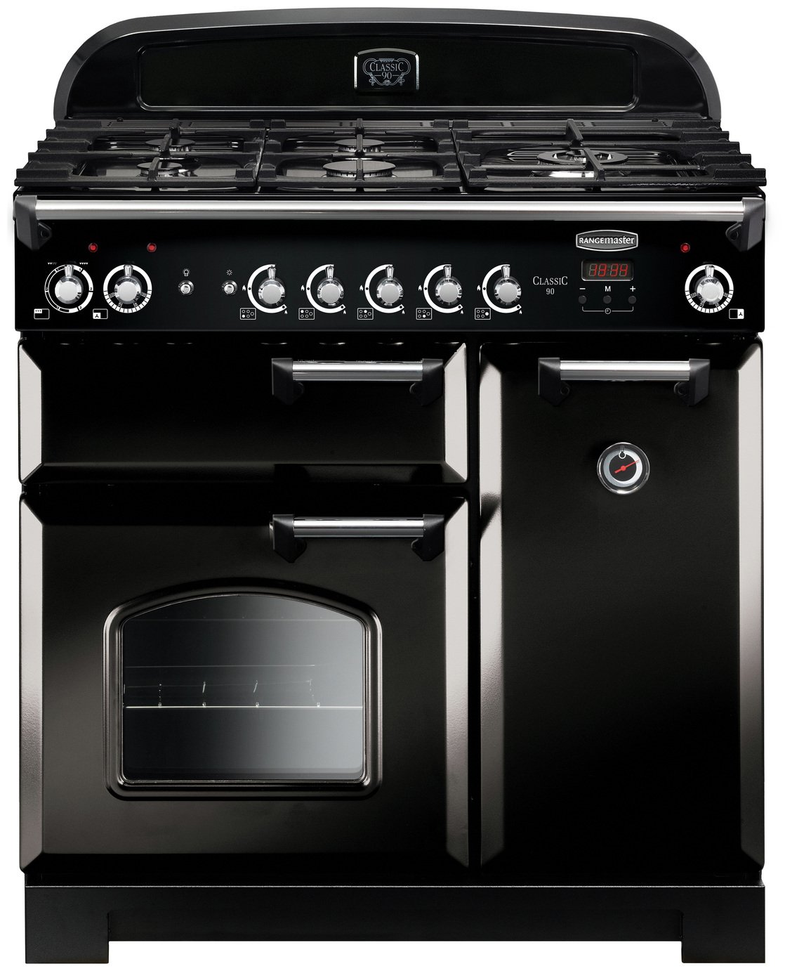 Rangemaster Classic 90cm Dual Fuel Range Cooker - Black