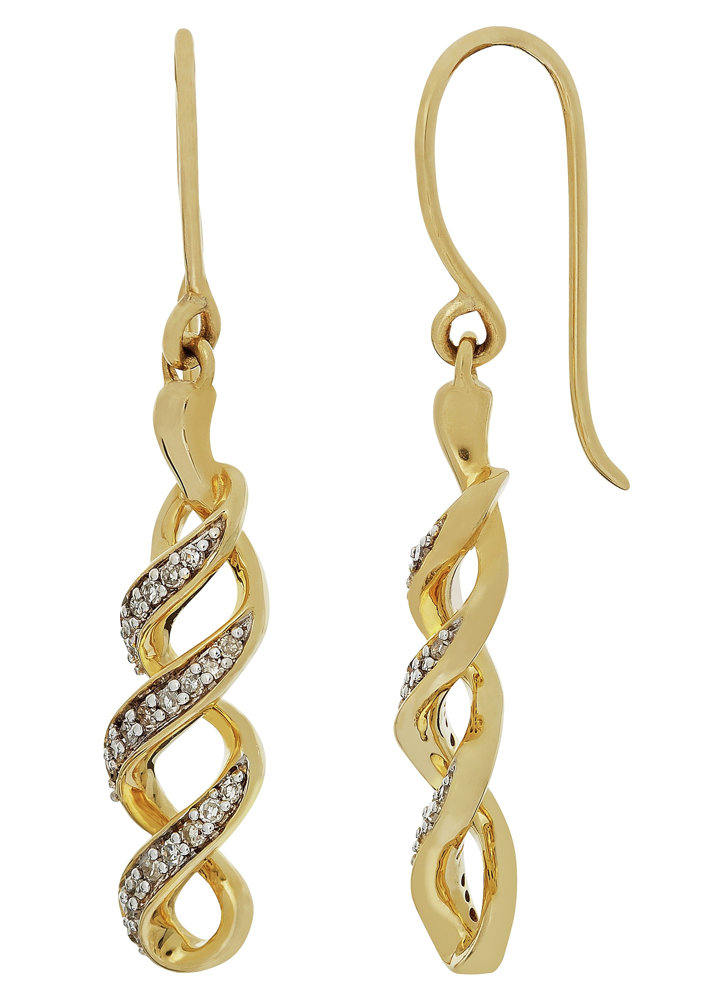 Revere 9ct Gold 0.10ct tw Diamond Twist Drop Earrings