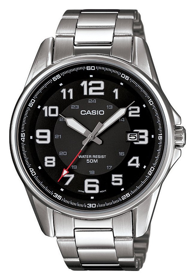 | Argos | Casio Men's Black Dial Stainless Steel Bracelet Watch