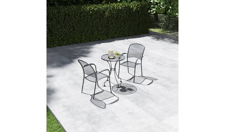 Pacific Carlo 2 Seater Metal Garden Bistro Set - Grey