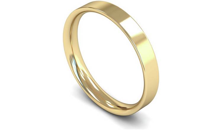 Revere 9ct Yellow Gold 2.5mm Flat Court Wedding Band Ring- H