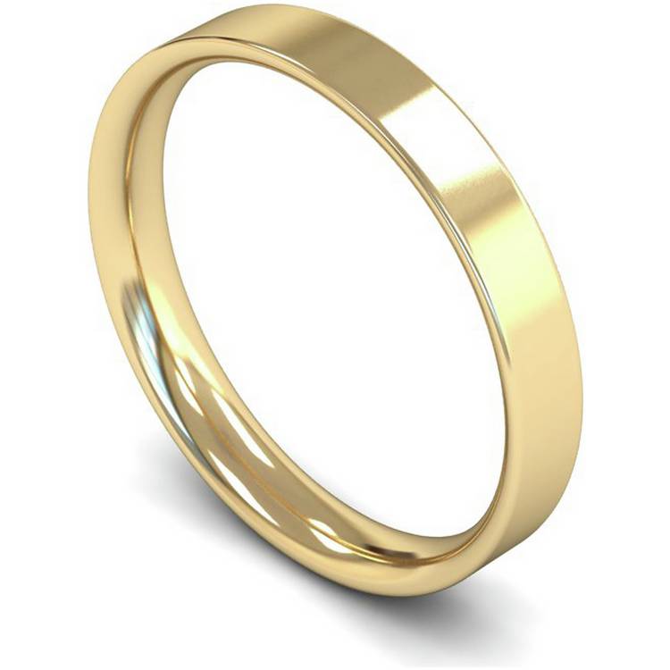Wedfit 9ct Yellow Gold 2.5mm Flat Court Wedding Band Ring- I 0