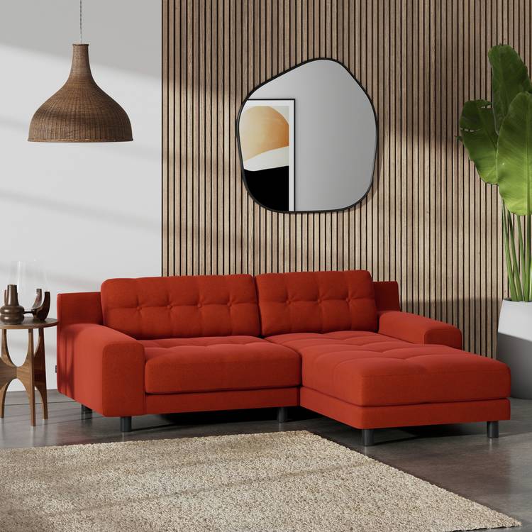 Habitat Hendricks Right Hand Corner Sofa - Burnt Orange 0
