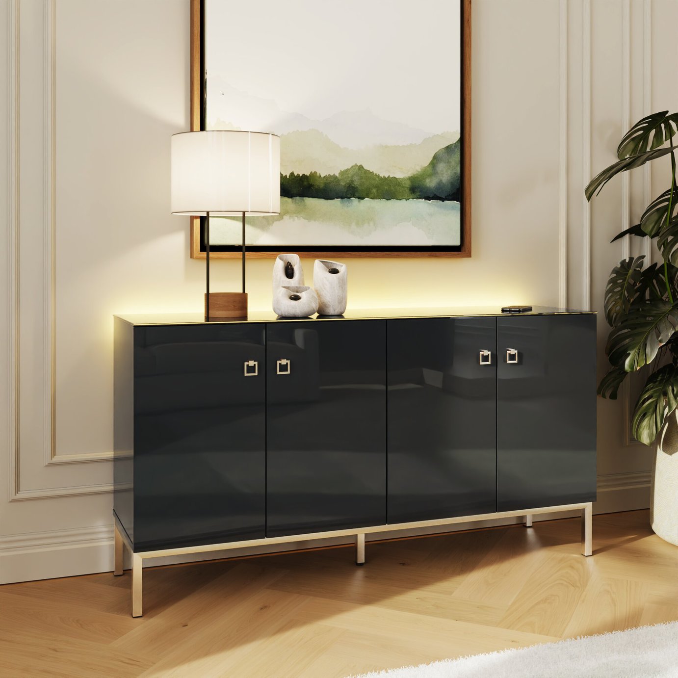Frank Olsen Lyra 4 Door Sideboard - Midnight Black 