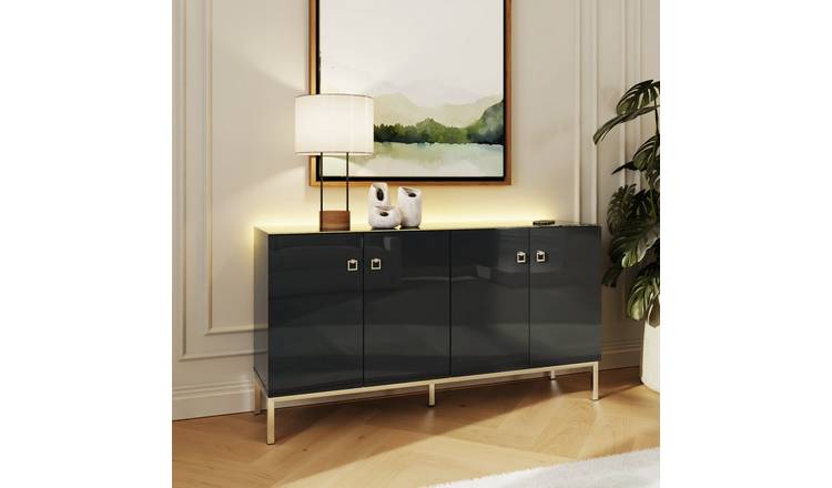 Frank Olsen Lyra 4 Door Sideboard - Midnight Black 