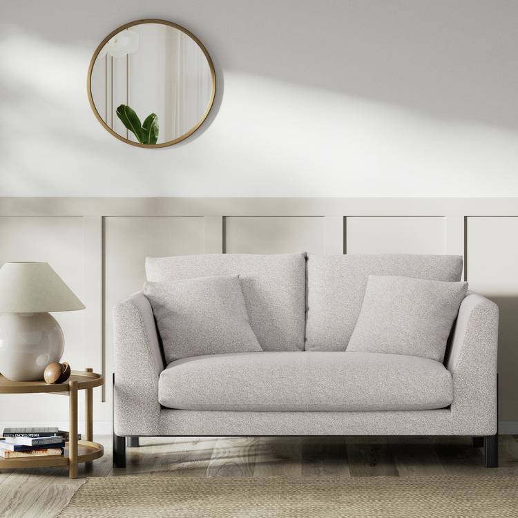 Habitat Aston Fabric 2 Seater Sofa - Natural - Black Leg 0