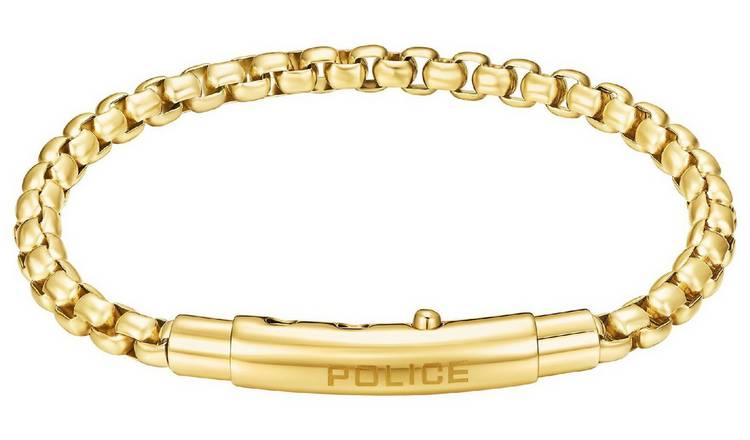 Police Men's Gold Plated Stainless Steel Bracelet