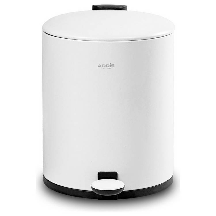 Addis 5L Bathroom Pedal Bin - White 0