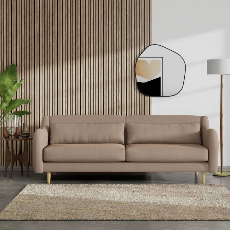 Habitat Turnmill Fabric 4 Seater Sofa - Biscuit - Ash Leg 0