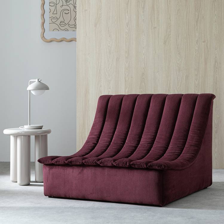 Habitat 60 Scoop Fabric Chair - Burgundy 0