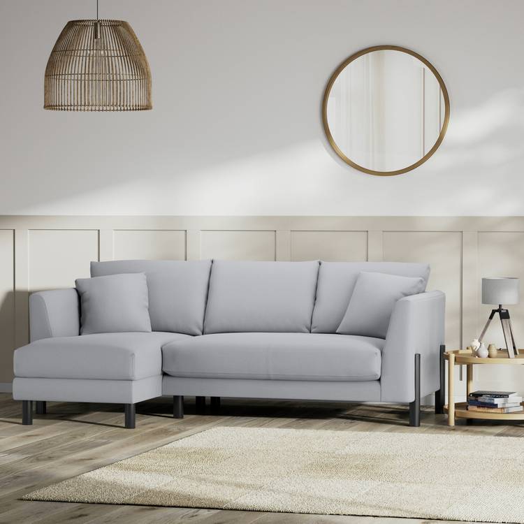 Habitat Aston Left Hand Corner Sofa - Grey - Black Leg 0