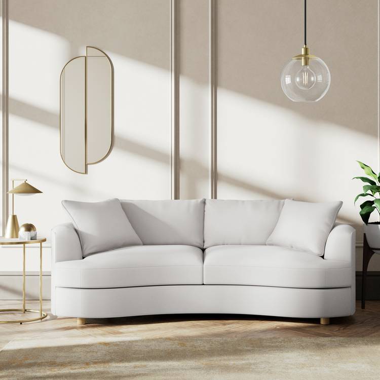 Habitat Sacha Fabric 3 Seater Sofa - Natural - Ash Leg 0