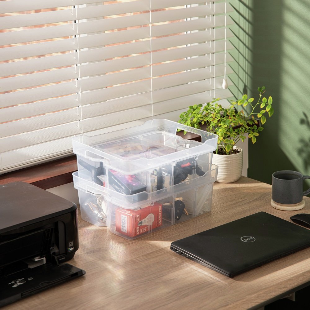Buy Strata Organise Me 2 x 14L Modular Plastic Storage Boxes