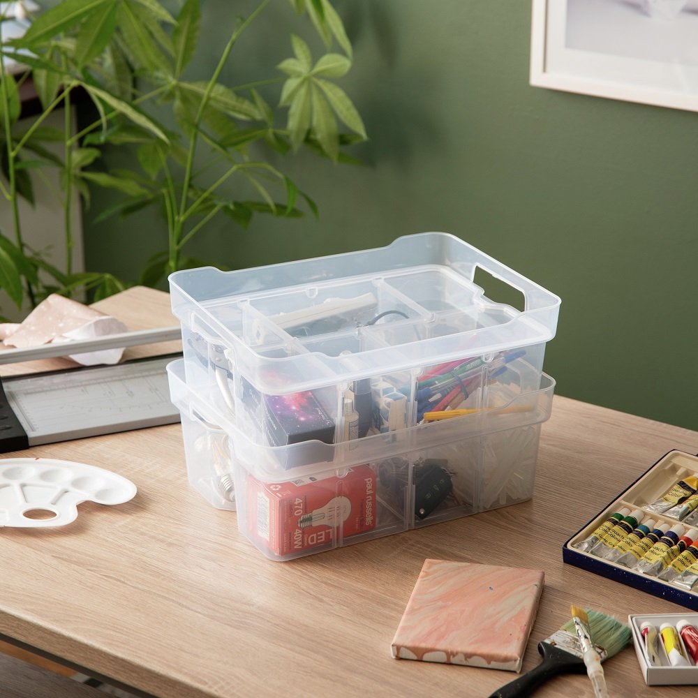 Buy Strata Organise Me 2 x 14L Modular Plastic Storage Boxes
