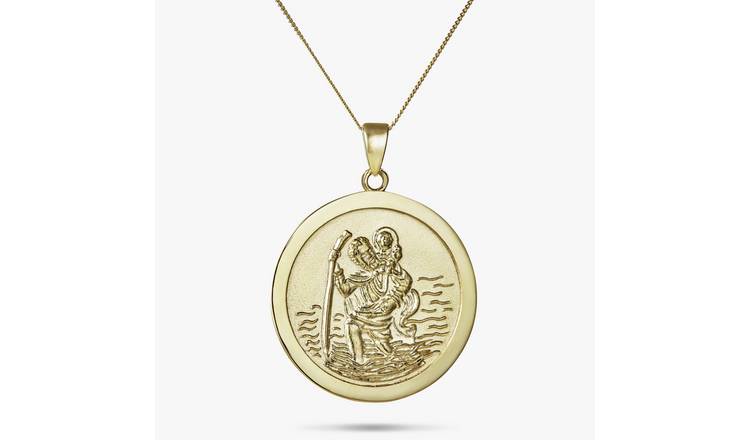 Revere 9ct Yellow Gold St. Christopher Pendant Necklace