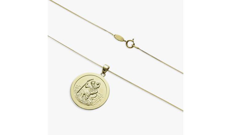 Engraved Necklace Gold St Christopher Necklace Argos Pendant