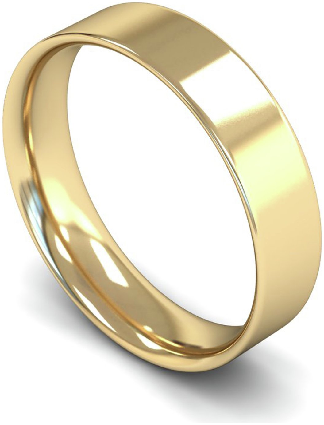 Wedfit 9ct Yellow Gold 5mm Flat Court Wedding Band Ring - P