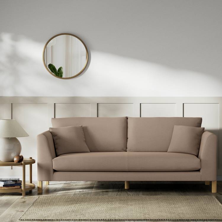 Habitat Aston Fabric 3 Seater Sofa - Biscuit - Ash Leg 0