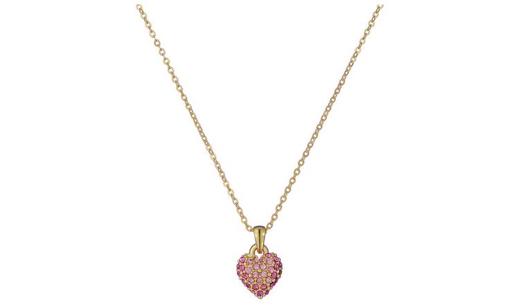 Ted Baker Pink Crystal Pave Heart Pendant Necklace