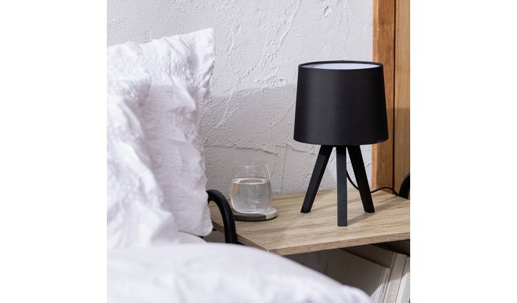 Argos Home Pine Mini Tripod Table Lamp - Black