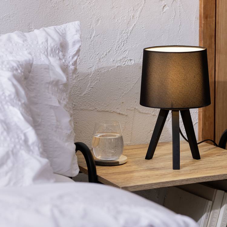 Argos Home Pine Mini Tripod Table Lamp - Black 0