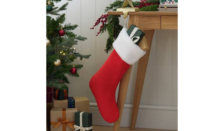 Argos Home Assorted Christmas Stocking - Red, Blue and Green