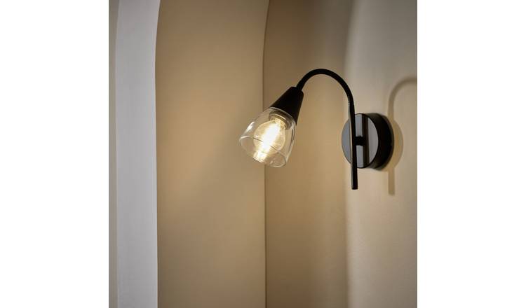 Argos Home Curico Glass Wall Light - Black