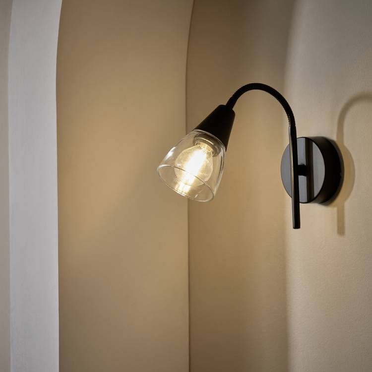 Argos Home Curico Glass Wall Light - Black 0