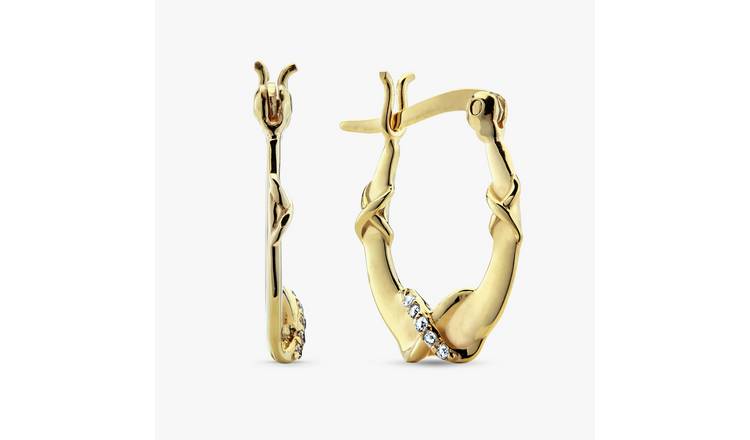 Revere Gold Plated Silver Infinity Creole Hoop Earrings