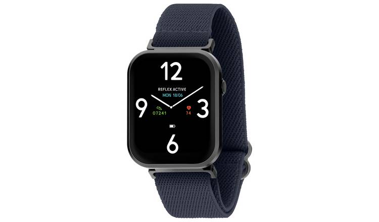 Reflex Active Blue Webbing Strap Calling Smart Watch