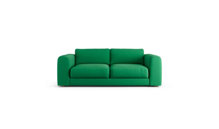 Habitat Ayr Large Fabric 3 Seater Sofa - Emerald Green