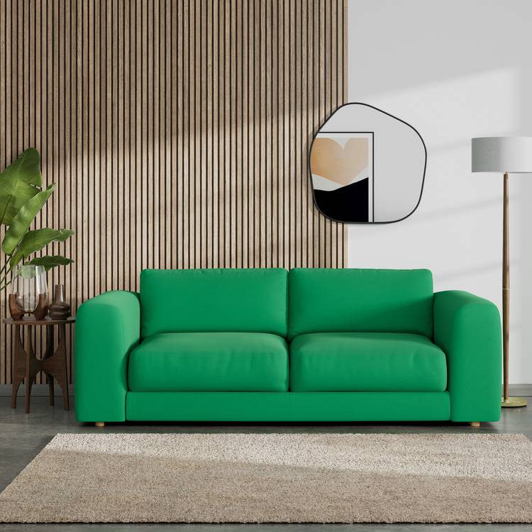 Habitat Ayr Large Fabric 3 Seater Sofa - Emerald Green 0