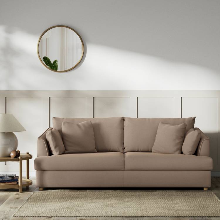 Habitat Holmfirth Fabric 3 Seater Sofa - Biscuit 0