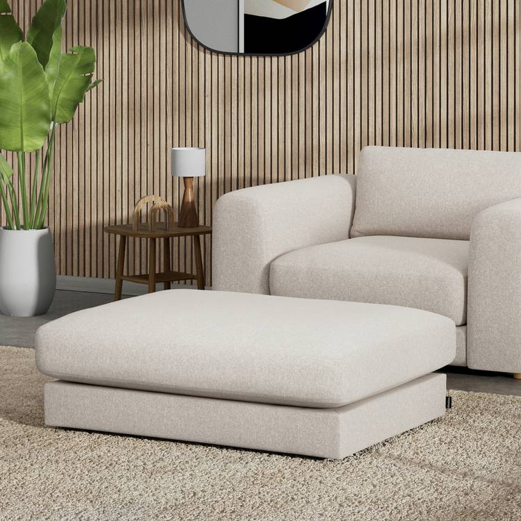 Habitat Ayr Fabric Footstool - Natural 0