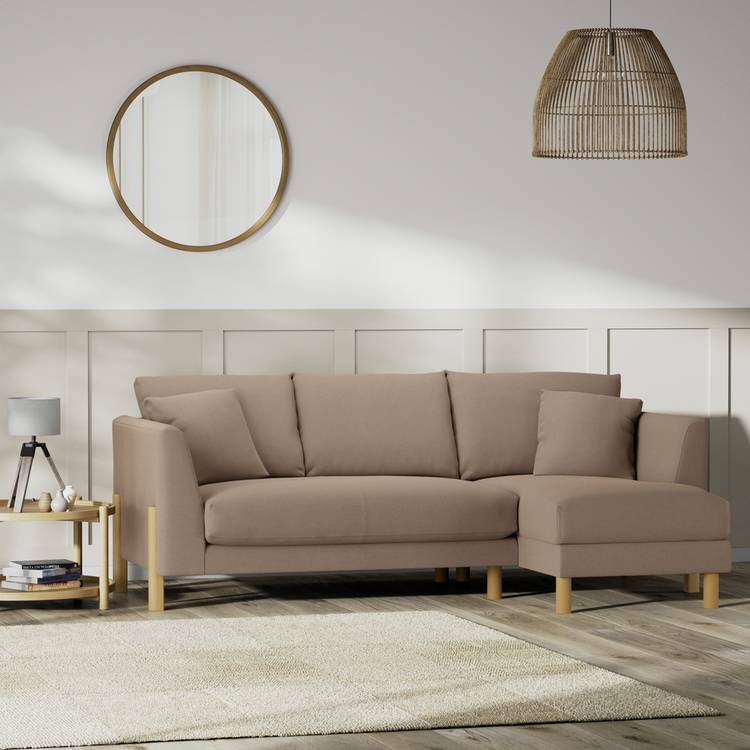 Habitat Aston Right Hand Corner Sofa - Biscuit - Ash Leg 0